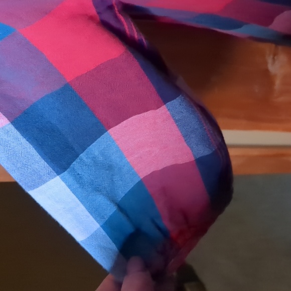 Vintage ADIDAS* 100% cotton button front short sleeve dress/shirt, side ties 2pk - Picture 5 of 16